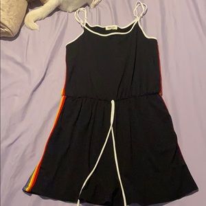 Black and rainbow romper